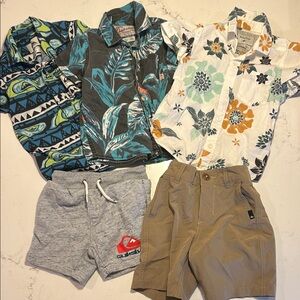 3T, Quicksilver Bundle, 3 Hawaiian Shirts, Sweat Shorts & Amphibian Shorts
